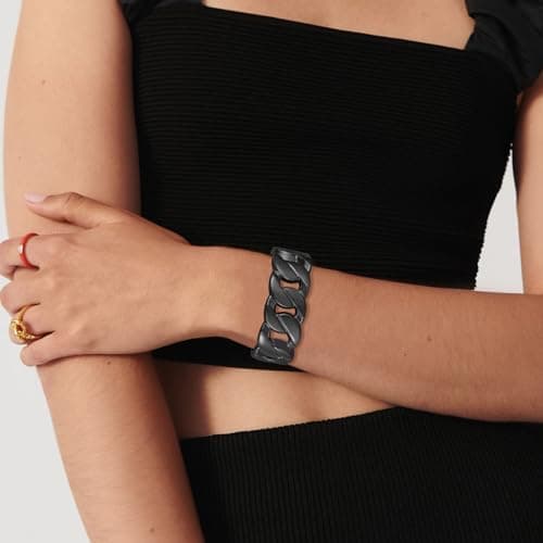 Chunky Cuban Chain Cuff Bracelet for Women