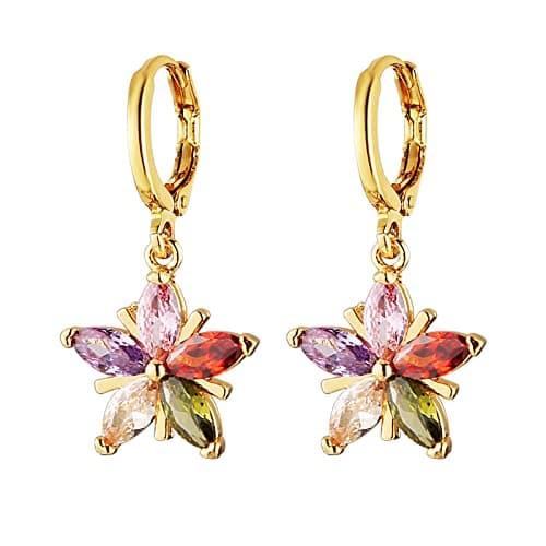Crystal Flower Earrings for Women Girls