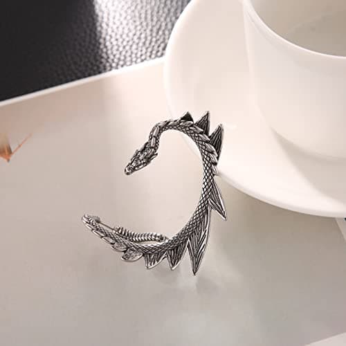 Stainless Steel Dragon Ear Cuff Earrings for Women and Men