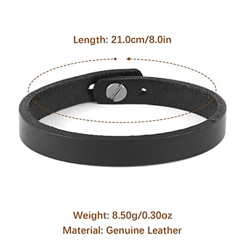HZMAN Steampunk Adjustable Leather Cuff Bracelet