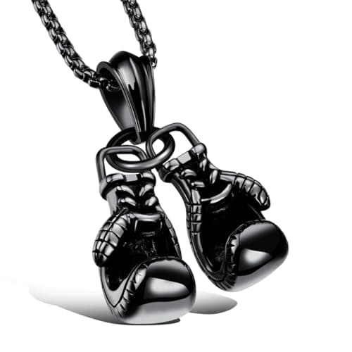 LXSSLY Punk Chain Boxing Gloves Charm Pendant, Stainless Steel Necklace