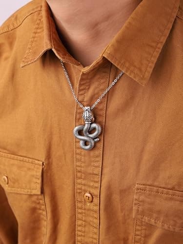 Gothic Snake Pendant Necklace for Men and Women - Punk Animal Jewelry