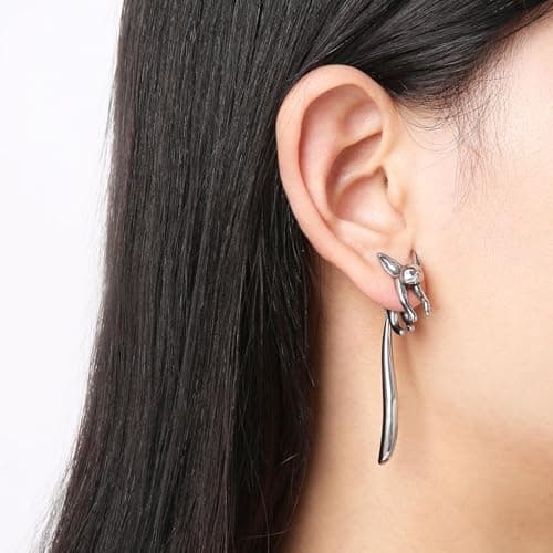 HZMAN Cute Fox Surgical Steel Earrings for Women