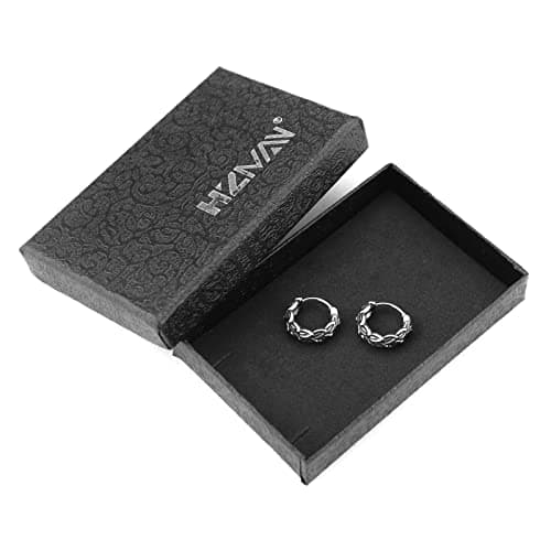 HZMAN Dragon Scale Hoop Earrings - Vintage Gothic Punk Jewelry for Men & Women