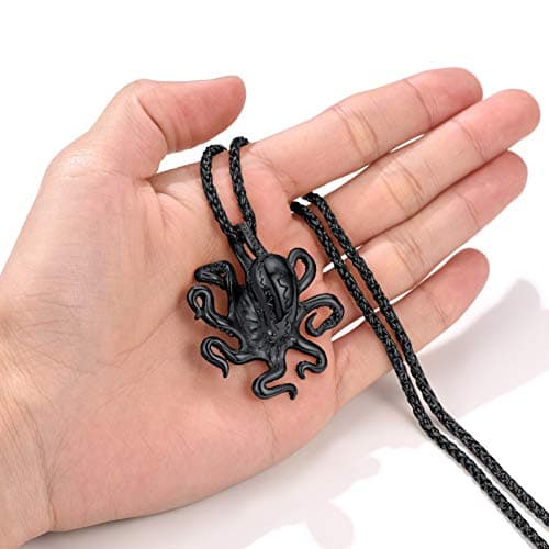 ProSteel Punk Rock Stainless Steel Shark Necklace, Black/Gold/Silver, Adjustable 22-24inch