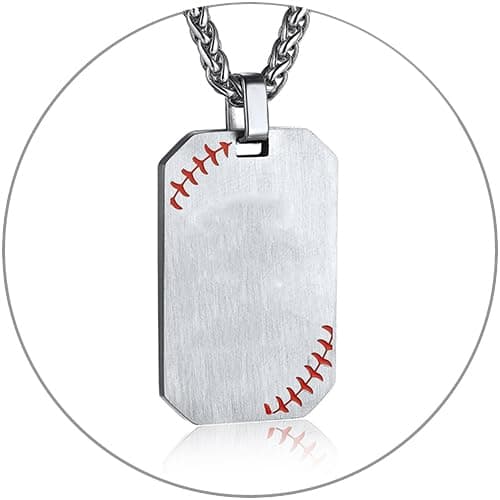 GOLDCHIC JEWELRY Sports Necklaces for Men and Teens – Stainless Steel Chain Jewelry for Football, Baseball, Soccer, Basketball, and Softball Fans