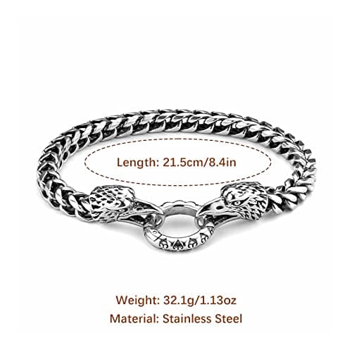 HZMAN Dragon Head Bracelet Stainless Steel Gothic Punk Biker Jewelry Gift