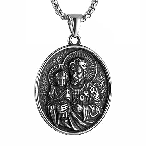 HZMAN Stainless Steel Religious Christian Amulet Pendant Necklace
