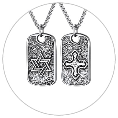 ChainsHouse Magen Star of David Necklace, Stainless Steel/18K Gold Plated Hexagram Jewelry