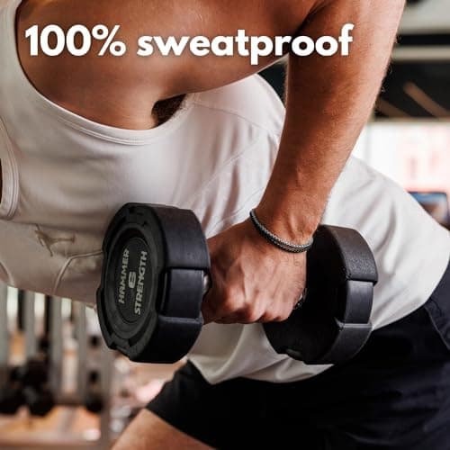 Galis Stainless Steel Rope Chain Bracelet for Men - Silver & Black 7"