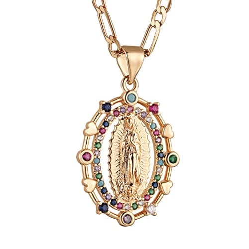 14K Gold Plated Virgin Mary Necklace