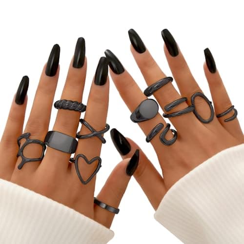 FAXHION 18K Gold Plated Stackable Knuckle Rings Set for Women