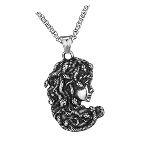 FeiYeup Ouroboros Snake Pendant Necklace for Men and Women