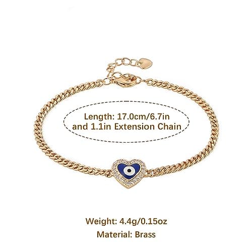 Rose Gold Plated Evil Eye Bracelet for Women Girls