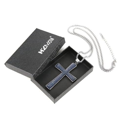 HZMAN High Polished Stainless Steel Cross Pendant Necklace for All