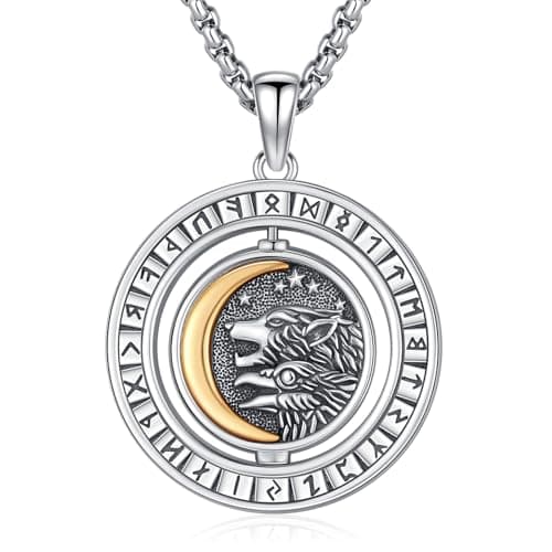 DRINSPER Thor's Hammer Necklace 925 Sterling Silver Norse Jewelry for Men Women