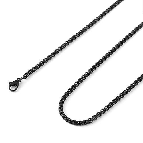 Silver Stainless Steel Rolo Chain Necklace 16-30 Inch for Women Men by HZMAN