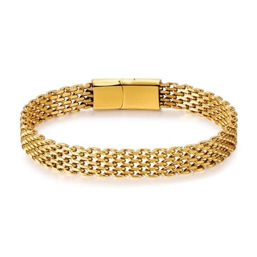 Stainless Steel Magnetic Clasp Mens Franco Chain Bracelet