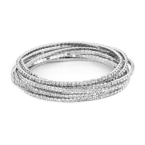 10 Pcs Tennis Bracelets Set for Women Girl Wedding Party Jewelry Gift