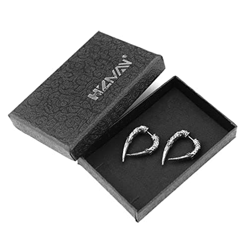 HZMAN Antelope Horn Earrings for Men and Women