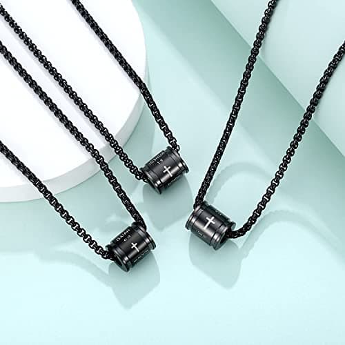 JAYUMO Men's Stainless Steel Cross Necklace with Lord's Prayer Pendant 20" Chain