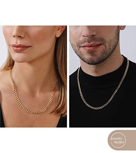 Gold Chain Necklace Collection - 14K Solid Yellow Gold Filled Miami Cuban Curb Link Chain Necklaces