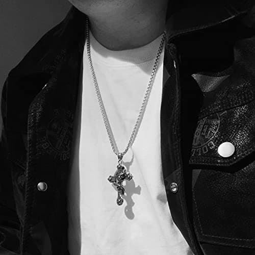 Bahamut Men's Silver Skull Dragon Pendant Jewelry