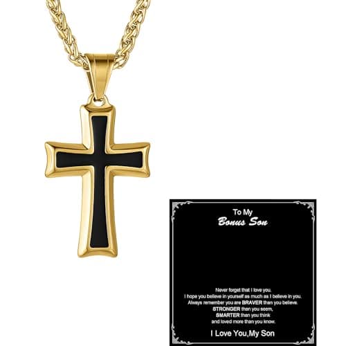 Mens Stainless Steel Cross Necklace