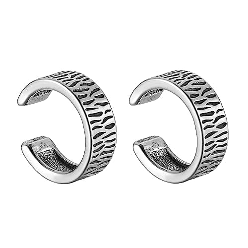 Celtic Knot Ear Cuff Earrings Stainless Steel Clip On Retro Knot Pattern Jewelry Gift for Men Women