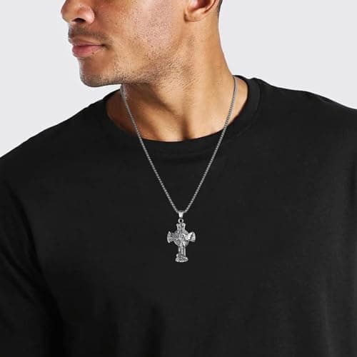 HZMAN St. Michael Pendant Necklace for Men Protection Jewelry