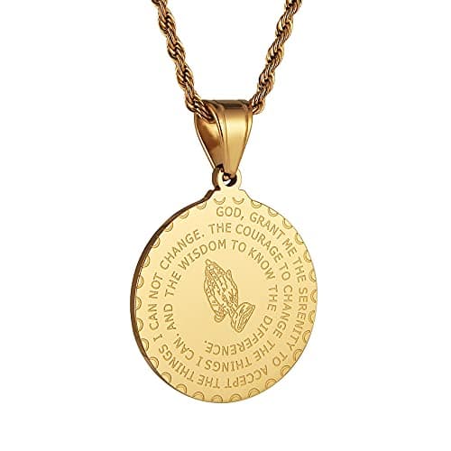Christian Prayer Necklace Stainless Steel Pendant