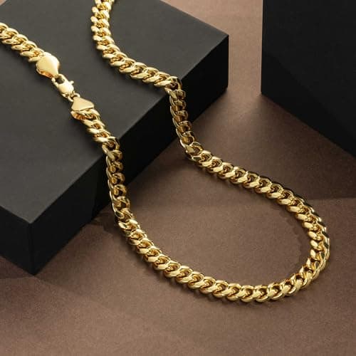 KROMPG 14K Gold Chain Necklace for Men and Women