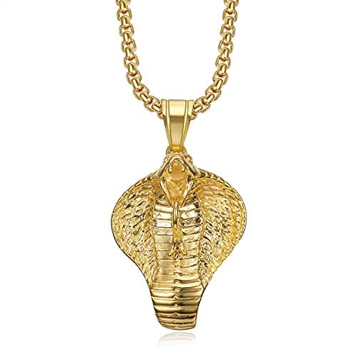 Gothic Snake Pendant Necklace for Men and Women