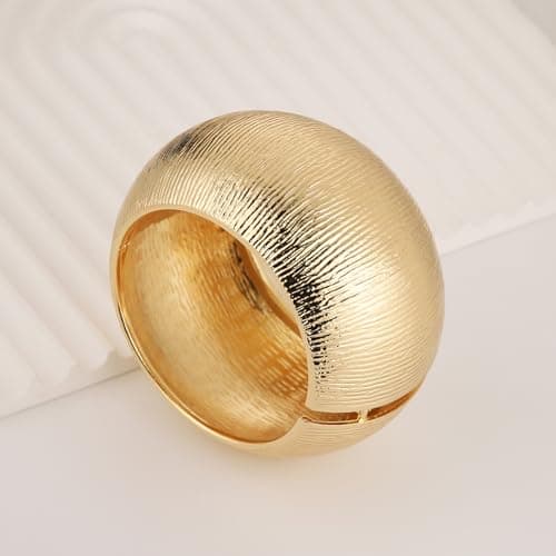 HZMAN Thick Wide Chunky 7.0 Inch Bangle Bracelet for Women