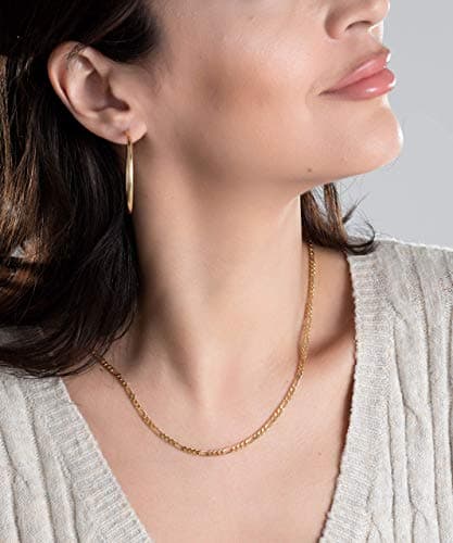 Gold Plated Figaro Chain Necklace for Women & Men