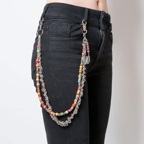 HZMAN Punk Gothic Layered Barbed Wire Jeans Chain Belt & Wallet Accessory