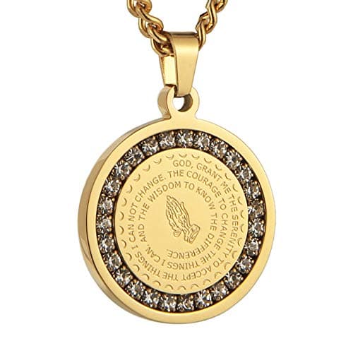Christian Prayer Necklace Stainless Steel Pendant