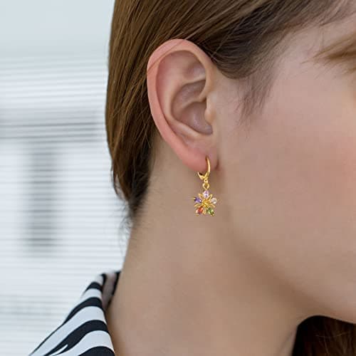 Crystal Flower Earrings for Women Girls