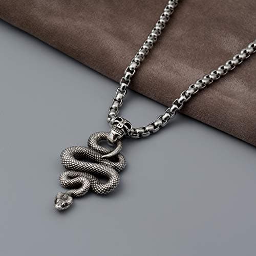 Retro Nainsect Zodiac Snake Pendant Necklace