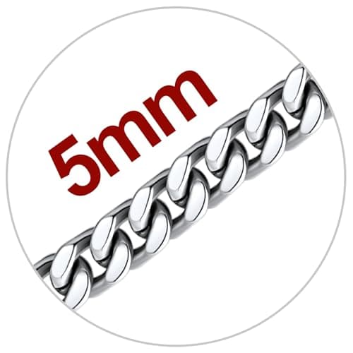 Black 14K Gold-Plated U7 Stainless Steel Cuban Chain, 5mm-12mm, 18-30 inches