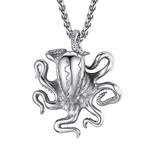 ProSteel Punk Rock Stainless Steel Shark Necklace, Black/Gold/Silver, Adjustable 22-24inch