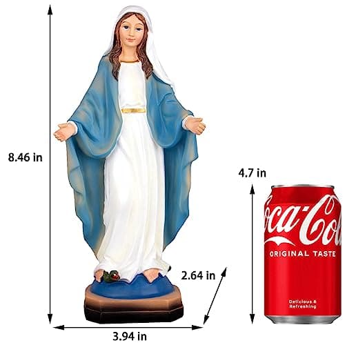 KEEPKAP Virgin Mary Statue, 8.5 Inch Resin Figurine, Catholic Giftsindoors