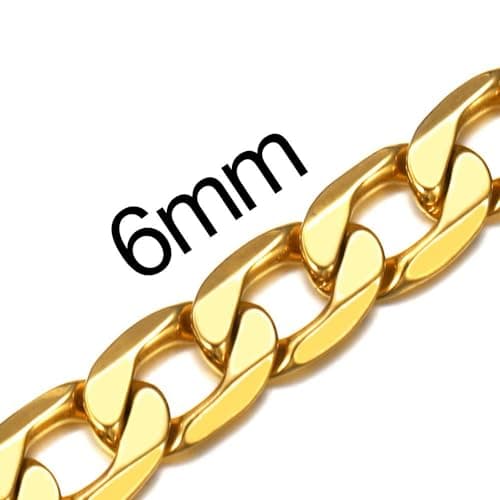 Men's Stainless Steel Cuban Link Chain Necklace, Silver/Black/Gold Plated, 4/6/9mm, 18-30 inches, Gift Jewelry