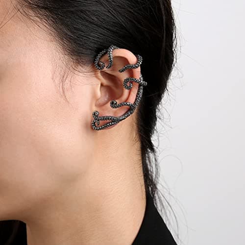 HZMAN Stainless Steel Ear Cuff Earrings for Women and Men Stud