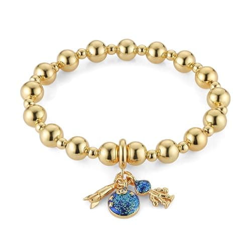 HZMAN Adjustable 14K Gold Plated Beaded Bracelet for Women Cute Gift Jewelry
