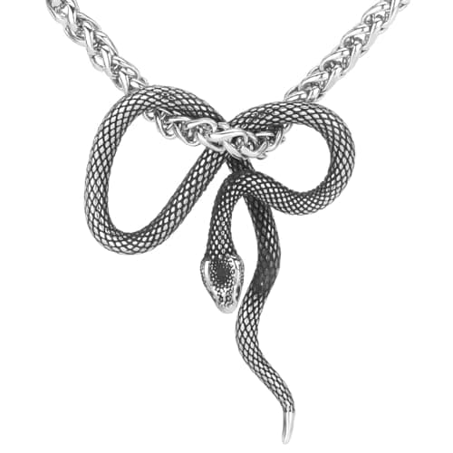 LOBON Fashion Snake Necklace - Gothic Stainless Steel Jewelry for Men & Women