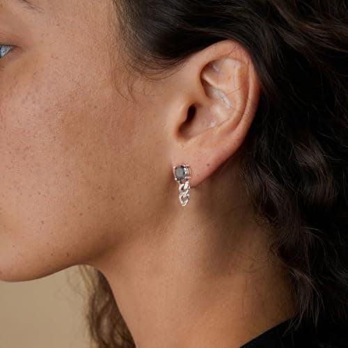 HZMAN Stainless Steel Cubic Zirconia Stud Earrings for Men and Women
