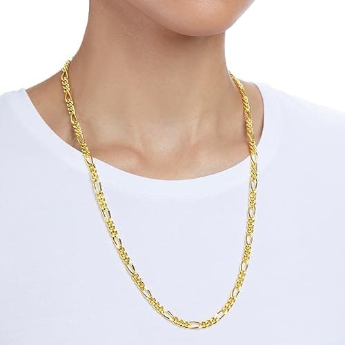 Amazon Essentials 5mm Plated Figaro Chain Necklace
