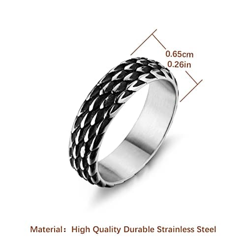 Dragon Scale Ring Stainless Steel Vintage Gothic Punk Biker Jewelry Gift
