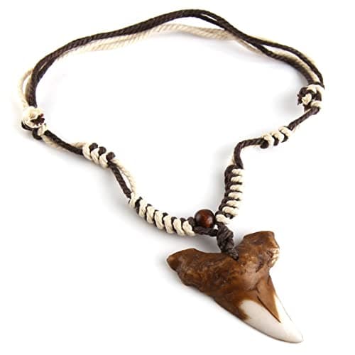 HZMAN Hawaiian Shark Teeth Pendant - Surf Style Resin Necklace